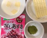 A picture of step 1 of Japanese Matcha and Azuki Beans Soft Chocolate.