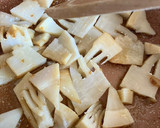 Foto del paso 6 de la receta: Spaghetti de trigo y soja verde con bacalao, salmón y brote de bambú