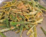 A picture of step 3 of Bhindi Fry /Kurkuri bhindi.