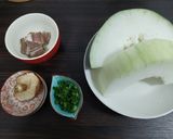 A picture of step 1 of Steamed Winter Melon with Jinhua ham 金華火腿蒸冬瓜.
