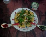 A picture of step 21 of Gujarati dokla a famous snacks.