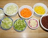 A picture of step 1 of Brown Red Jasmine Rice with Stir-Fried Vegetables.
