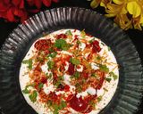 A picture of step 8 of Sweet Potato Tikki Chaat.