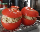 Une image de l'étape 2 de 🍅Tomate farcie à l'émincé blé et soja sauce tomate maison.