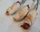 Foto del paso 7 de la receta: Rollitos de pollo y jamón en salsa de pimientos del piquillo