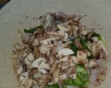 A picture of step 2 of Mushroom Fried Rice.