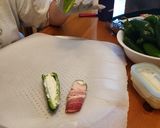 A picture of step 5 of Bacon wrapped Jalapeños.