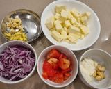 A picture of step 1 of Paneer Masala.