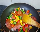 A picture of step 4 of Chicken salami starter.