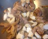 A picture of step 3 of Three Cup Chicken Thighs with King Oyster Mushrooms.