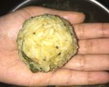 A picture of step 8 of Bhata dalma Arancini.