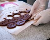 A picture of step 10 of Chocolate Sandwich Cookies / Crispy Cocoa Cookies filled with a Smooth Chocolate Cheese Cream.