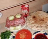 Pas rețetă Plăcintă cu carne și blat de lipie 1 fotografie