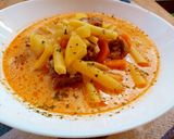 Kolbászos vajbableves recept fázis 6 fotója
