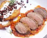 Sertésszűz lecsóval, lángossal, kolbászmorzsával recept fázis 7 fotója
