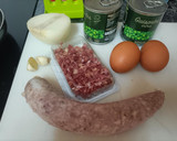 Foto del paso 1 de la receta: Guisantes con butifarra blanca y huevo