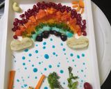A picture of step 4 of Rainbow fruit salad with honey.