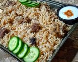 A picture of step 4 of Yakhni pulao.