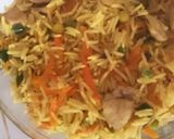 A picture of step 8 of Chicken Fried rice.