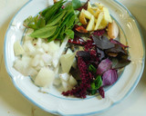 A picture of step 2 of A Healthy Adai Dosai with Quinoa with red amaranth leaves.