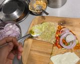 A picture of step 9 of Wrap & kebab from leftover bhaji.