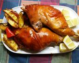 Foto del paso 5 de la receta: Pierna de lechoncito al coñac con guarnición crujiente