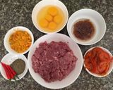 Hình bước làm 1 của món Mắm tép chưng thịt