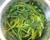 A picture of step 1 of Palak Paneer (no onion, no garlic)..