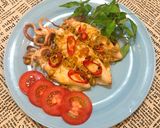 Hình bước làm 4 của món Mực Xào Sa Tế