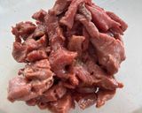 A picture of step 2 of Mongolian Beef.