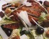 A picture of step 5 of Crispy Chicken Caesar Salad.