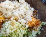 A picture of step 1 of Leftover rice Manchurian.