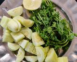 A picture of step 1 of Cucumber coriander drink.