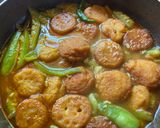 A picture of step 7 of Ridge gourd curry with Lentil Dumplings.