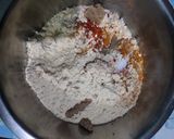 A picture of step 1 of Mustard gravy vali gatte ki sabji with chapati.