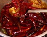 A picture of step 5 of Shrimp Patties in Guajillo Sauce with Nopales.