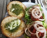 A picture of step 11 of Kala chaana tikki burger.