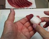 A picture of step 7 of Traditional Tuna Nigiri Sushi.