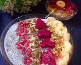 A picture of step 5 of Chia milet oats breakfast bowl.