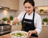 Hình bước làm 4 của món Canh hẹ đậu hủ trắng