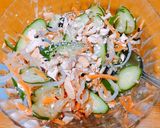 Hình bước làm 5 của món Nộm sứa tại nhà cực đơn giản