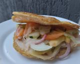 Foto del paso 5 de la receta: Arepa🫓de maíz🌽pelado rellena de carne asada🥩y ensalada🥙🧆