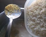 A picture of step 2 of Kadhi khichri & Gurde ka Salan ki thaali.