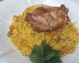 A picture of step 12 of Fried rice with fried chicken.