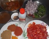 A picture of step 3 of Fish thali - Rice with Fish curry, fish fry, and spiced buttermilk.