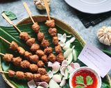 Gambar langkah 6 resipi Satay Bebola Ayam Bergoreng#phopbylinimohd#batch18.
