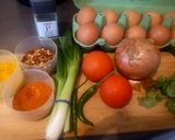 A picture of step 1 of Pakistani Omlette.