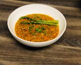 A picture of step 5 of Carrot and Brown Lentil Soup with Ground Egusi and Bherebhere Spice.