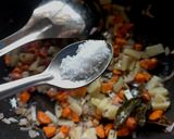 A picture of step 5 of Vegetable proso Millet one pot meal.