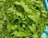 A picture of step 1 of Spinach rice.
